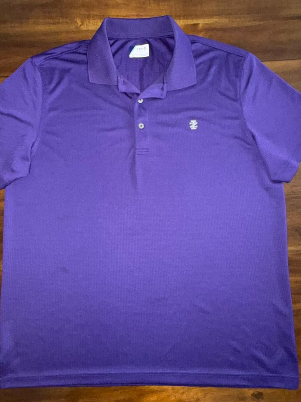 Beautiful Izod XL Men's Short Sleeve Purple Golf Shirt with Chest Logo